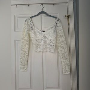 cream forever 21 lace top
